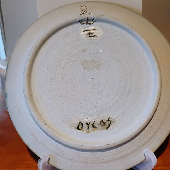 Artist Signed Pottery Comedy & Tragedy Mask Decorative Plate Wall Decor - Picture 4 of 5